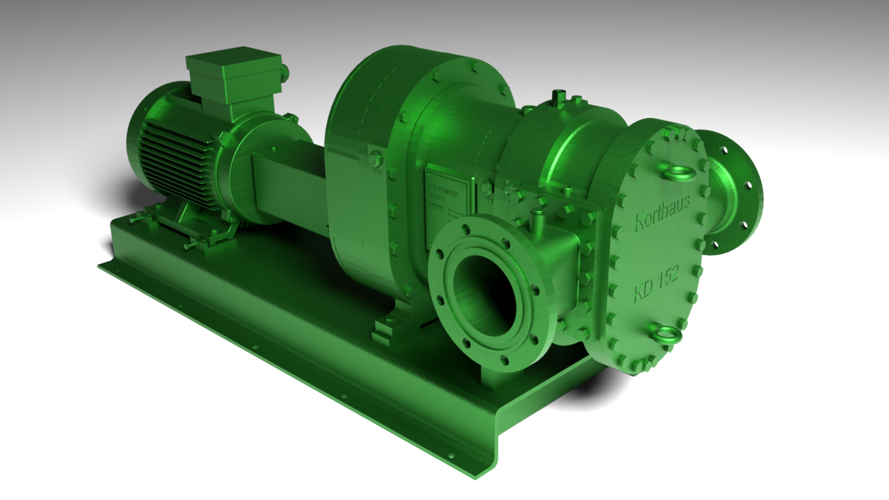 Rotary lobe pump on frame | © KORTHAUS Pumpen